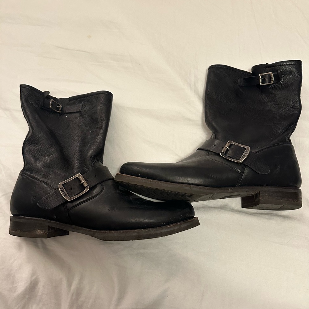 Black Leather Frye Boots